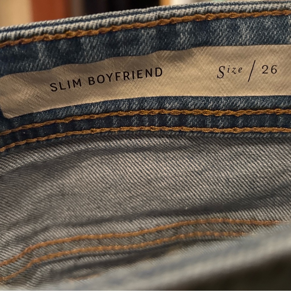 Pilcro and the Letterpress Blue Embroidered Boyfriend‎ Jeans, sz 26 - Picture 4 of 10